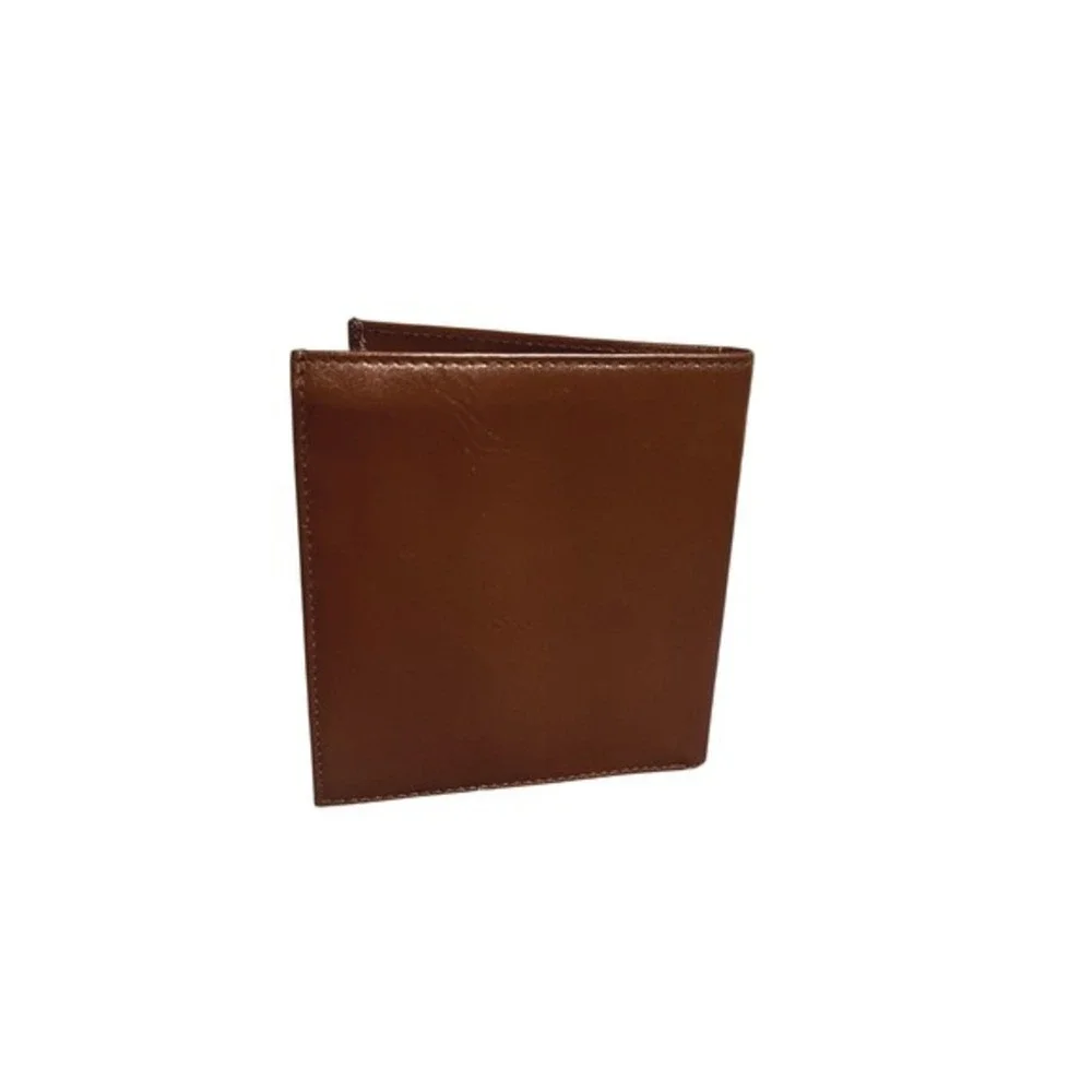 VTG Prince Gardner Brown Leather Bifold Wallet Classic‎ Minimalist Design